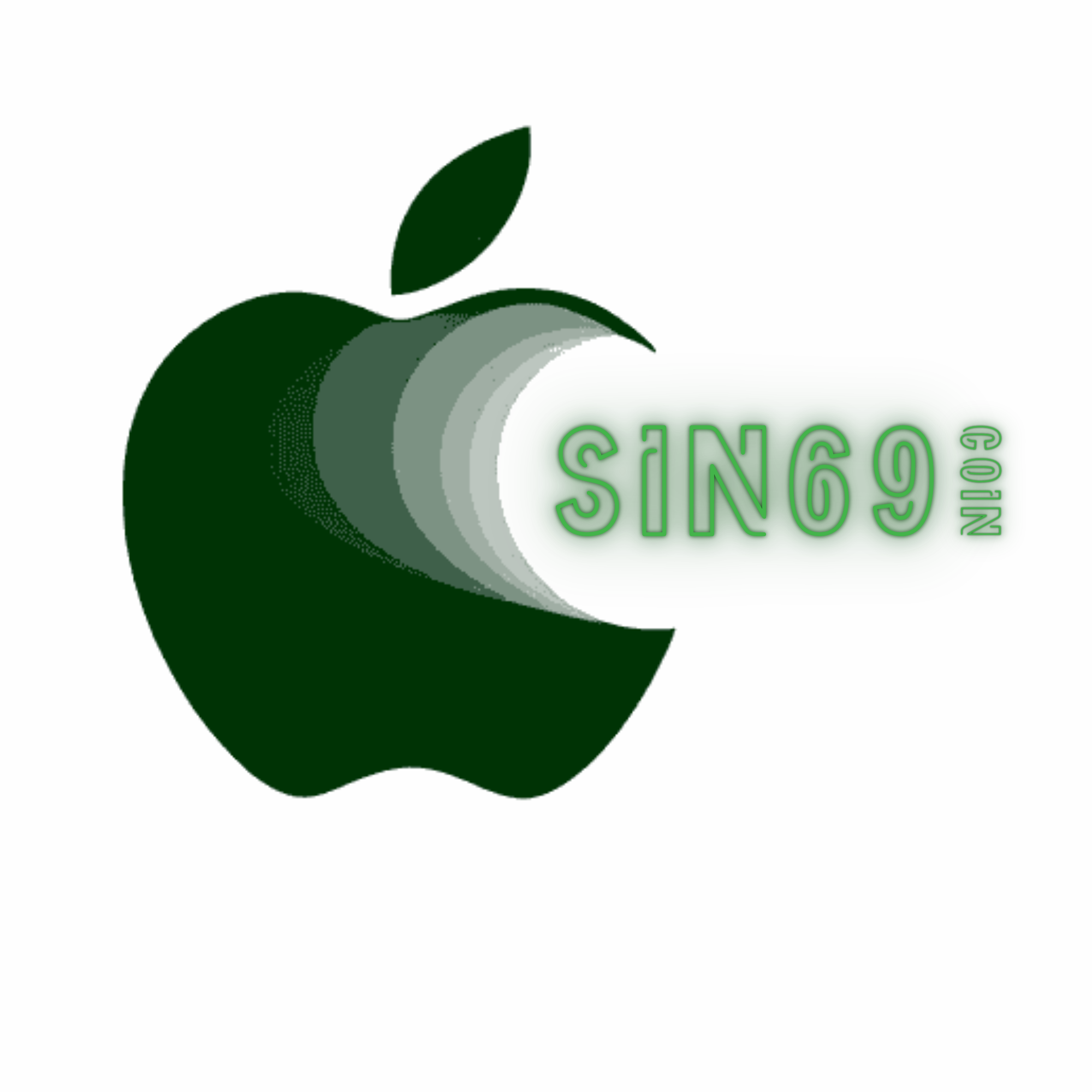SIN69 coin green apple logo